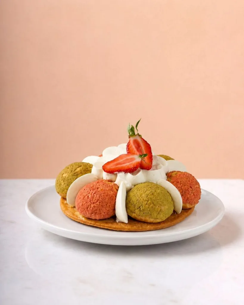 Saint honoré fraise pistache Mariette